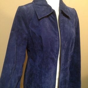 Gorgeous Blue Washable Suede Jacket EUC